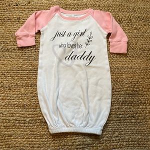 Baby Gown - Pink and White - 3-6 Months